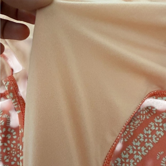 Robin Piccone Isla One Piece Tie Front Swimsuit - Coral Orange Cream Size 6 NWOT - Picture 8 of 11